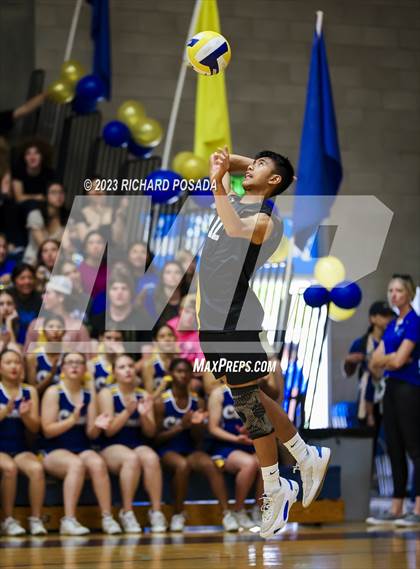 Thumbnail 2 in Clovis @ Clovis East (CIF Norcal Boys VB Regional Final- Division 1) photogallery.