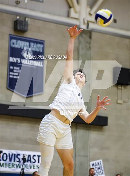 Thumbnail 2 in Clovis @ Clovis East (CIF Norcal Boys VB Regional Final- Division 1) photogallery.