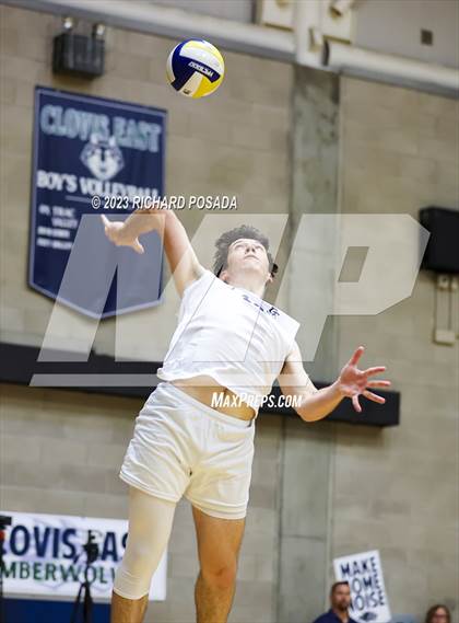 Thumbnail 1 in Clovis @ Clovis East (CIF Norcal Boys VB Regional Final- Division 1) photogallery.