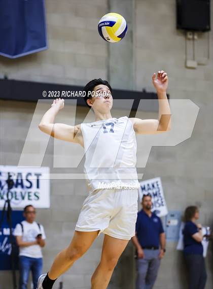 Thumbnail 1 in Clovis @ Clovis East (CIF Norcal Boys VB Regional Final- Division 1) photogallery.