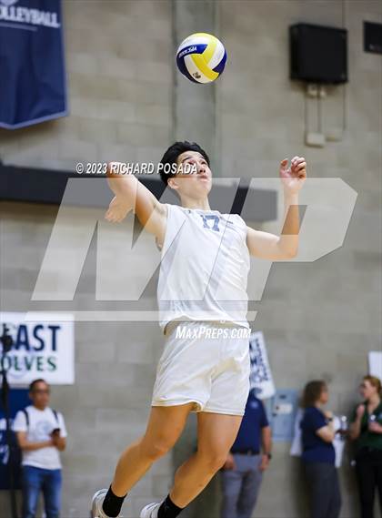 Thumbnail 2 in Clovis @ Clovis East (CIF Norcal Boys VB Regional Final- Division 1) photogallery.