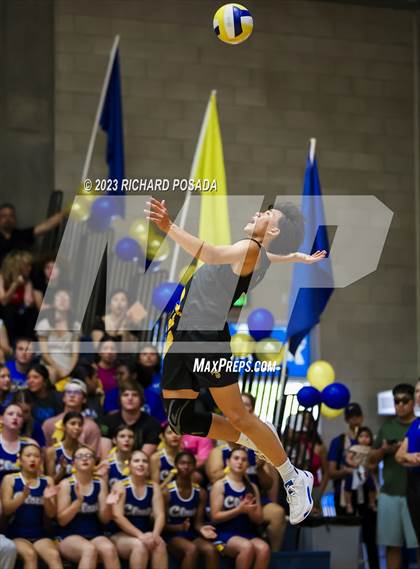 Thumbnail 3 in Clovis @ Clovis East (CIF Norcal Boys VB Regional Final- Division 1) photogallery.