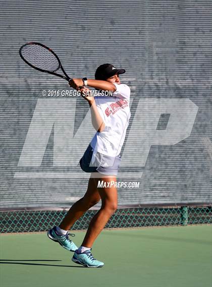 Thumbnail 3 in Amador Valley vs. St. Francis (CIF NorCal Regional Team Tennis Championships) photogallery.
