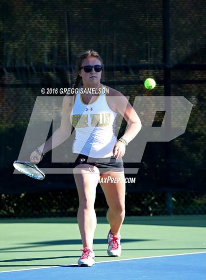 Thumbnail 3 in Amador Valley vs. St. Francis (CIF NorCal Regional Team Tennis Championships) photogallery.