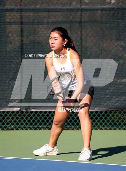 Thumbnail 3 in Amador Valley vs. St. Francis (CIF NorCal Regional Team Tennis Championships) photogallery.