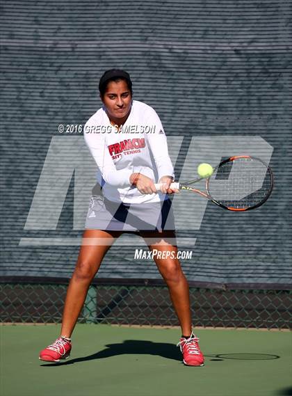 Thumbnail 2 in Amador Valley vs. St. Francis (CIF NorCal Regional Team Tennis Championships) photogallery.