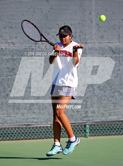 Thumbnail 3 in Amador Valley vs. St. Francis (CIF NorCal Regional Team Tennis Championships) photogallery.