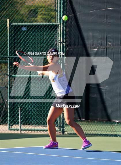 Thumbnail 2 in Amador Valley vs. St. Francis (CIF NorCal Regional Team Tennis Championships) photogallery.