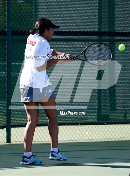 Thumbnail 2 in Amador Valley vs. St. Francis (CIF NorCal Regional Team Tennis Championships) photogallery.