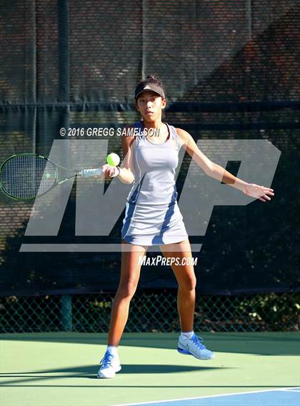 Thumbnail 3 in Amador Valley vs. St. Francis (CIF NorCal Regional Team Tennis Championships) photogallery.