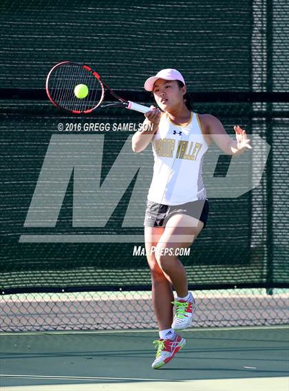 Thumbnail 2 in Amador Valley vs. St. Francis (CIF NorCal Regional Team Tennis Championships) photogallery.