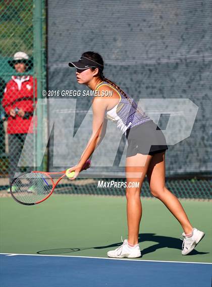 Thumbnail 3 in Amador Valley vs. St. Francis (CIF NorCal Regional Team Tennis Championships) photogallery.