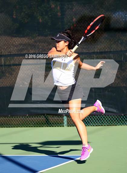 Thumbnail 2 in Amador Valley vs. St. Francis (CIF NorCal Regional Team Tennis Championships) photogallery.