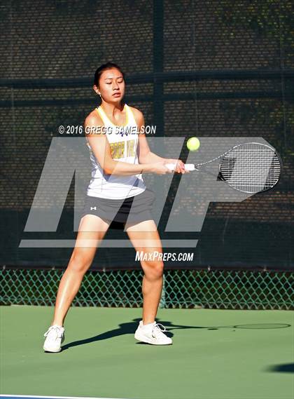 Thumbnail 2 in Amador Valley vs. St. Francis (CIF NorCal Regional Team Tennis Championships) photogallery.