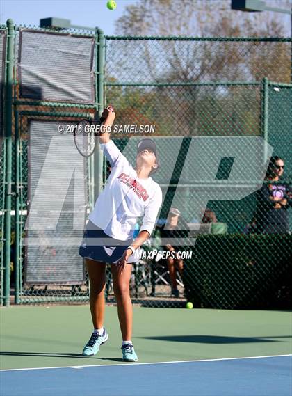 Thumbnail 2 in Amador Valley vs. St. Francis (CIF NorCal Regional Team Tennis Championships) photogallery.
