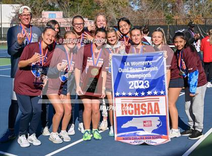 Thumbnail 3 in NCHSAA 1A Dual Team Tennis Championship photogallery.