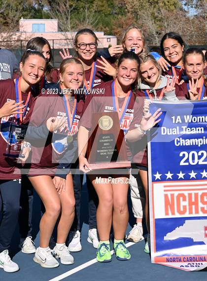 Thumbnail 1 in NCHSAA 1A Dual Team Tennis Championship photogallery.