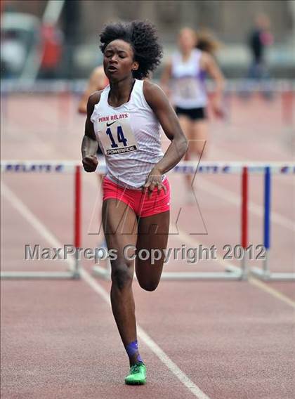 Thumbnail 3 in Penn Relays (Girls 400M Hurdles Final) photogallery.