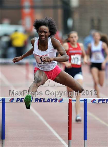 Thumbnail 2 in Penn Relays (Girls 400M Hurdles Final) photogallery.