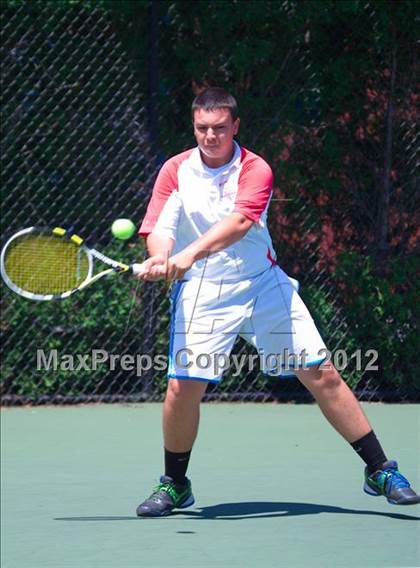Thumbnail 1 in NYSPHSAA Boys Tennis Championships (Round 1) photogallery.