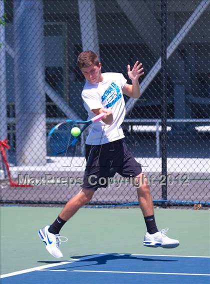 Thumbnail 2 in NYSPHSAA Boys Tennis Championships (Round 1) photogallery.