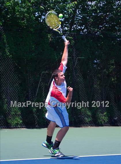 Thumbnail 1 in NYSPHSAA Boys Tennis Championships (Round 1) photogallery.