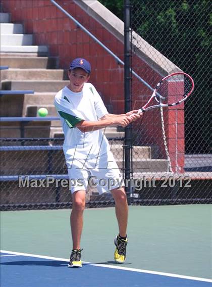 Thumbnail 1 in NYSPHSAA Boys Tennis Championships (Round 1) photogallery.