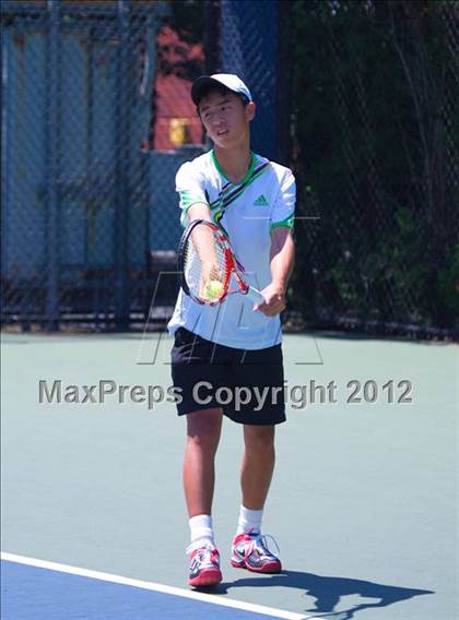 Thumbnail 2 in NYSPHSAA Boys Tennis Championships (Round 1) photogallery.