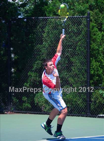 Thumbnail 3 in NYSPHSAA Boys Tennis Championships (Round 1) photogallery.