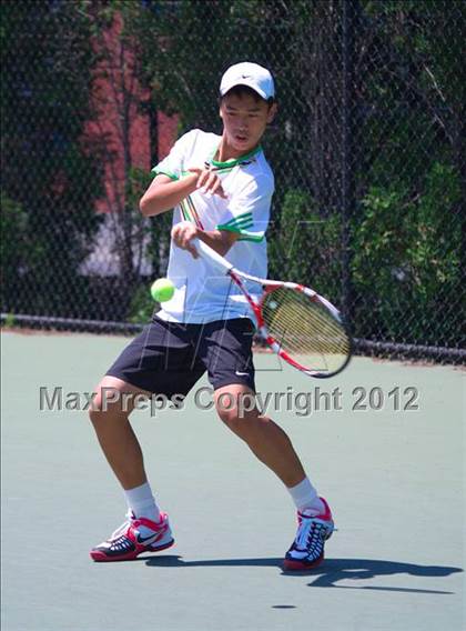 Thumbnail 3 in NYSPHSAA Boys Tennis Championships (Round 1) photogallery.