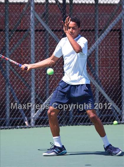 Thumbnail 1 in NYSPHSAA Boys Tennis Championships (Round 1) photogallery.