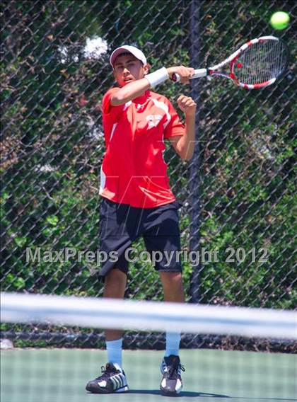 Thumbnail 2 in NYSPHSAA Boys Tennis Championships (Round 1) photogallery.