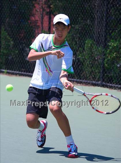 Thumbnail 1 in NYSPHSAA Boys Tennis Championships (Round 1) photogallery.