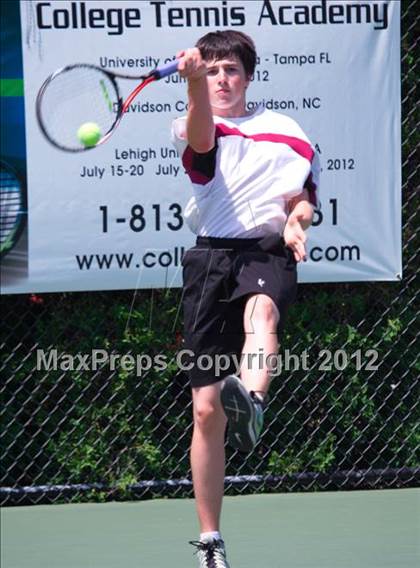 Thumbnail 1 in NYSPHSAA Boys Tennis Championships (Round 1) photogallery.