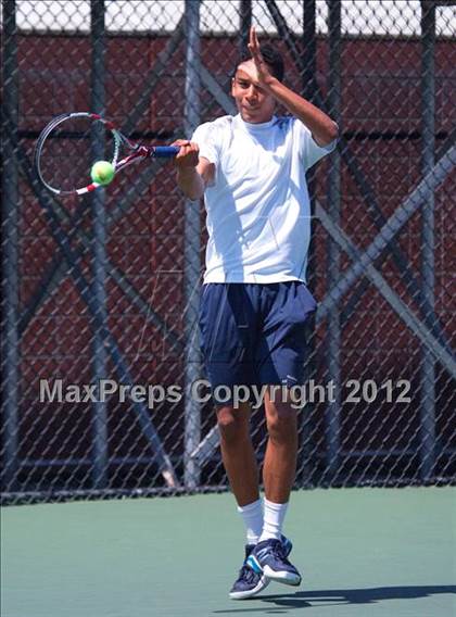 Thumbnail 2 in NYSPHSAA Boys Tennis Championships (Round 1) photogallery.