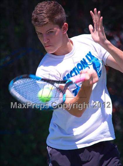 Thumbnail 1 in NYSPHSAA Boys Tennis Championships (Round 1) photogallery.