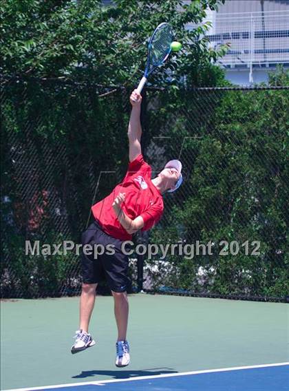 Thumbnail 3 in NYSPHSAA Boys Tennis Championships (Round 1) photogallery.