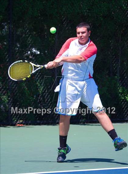 Thumbnail 2 in NYSPHSAA Boys Tennis Championships (Round 1) photogallery.