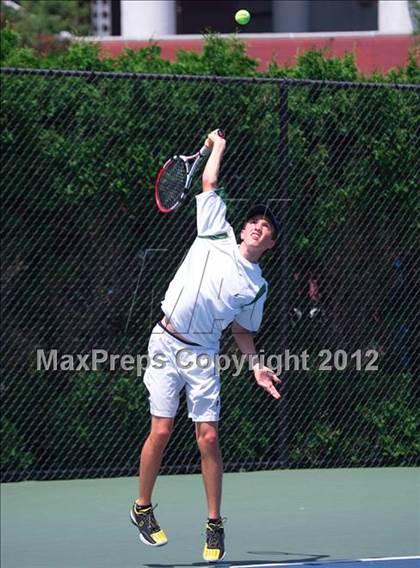 Thumbnail 1 in NYSPHSAA Boys Tennis Championships (Round 1) photogallery.