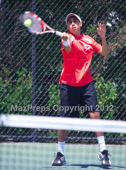 Thumbnail 2 in NYSPHSAA Boys Tennis Championships (Round 1) photogallery.