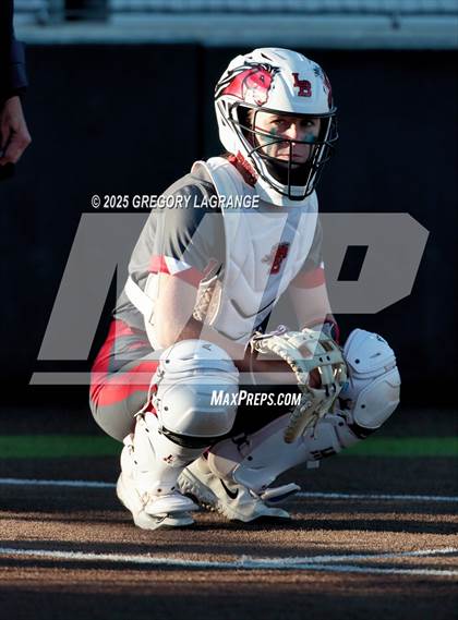 Thumbnail 1 in Mansfield Legacy vs Guyer (UIL 6A Softball Regional Semi-Finals Division II) Game 1 photogallery.