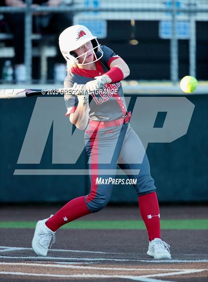 Thumbnail 1 in Mansfield Legacy vs Guyer (UIL 6A Softball Regional Semi-Finals Division II) Game 1 photogallery.