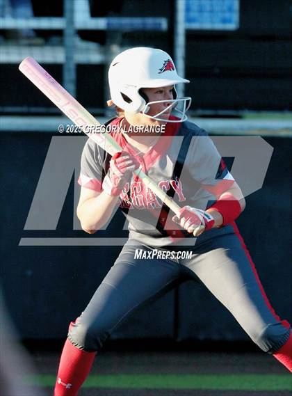 Thumbnail 2 in Mansfield Legacy vs Guyer (UIL 6A Softball Regional Semi-Finals Division II) Game 1 photogallery.