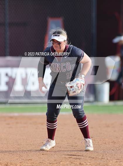 Thumbnail 2 in Heights vs Cinco Ranch (UIL Softball 6A Region 3 Area Game 2) photogallery.