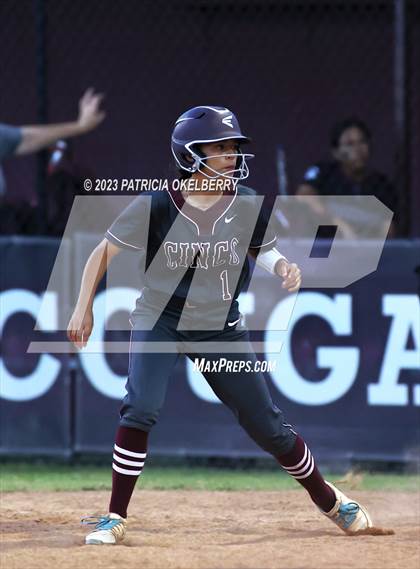 Thumbnail 3 in Heights vs Cinco Ranch (UIL Softball 6A Region 3 Area Game 2) photogallery.