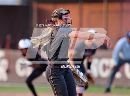 Thumbnail 3 in Heights vs Cinco Ranch (UIL Softball 6A Region 3 Area Game 2) photogallery.