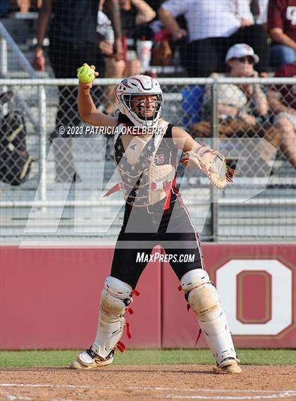 Thumbnail 3 in Heights vs Cinco Ranch (UIL Softball 6A Region 3 Area Game 2) photogallery.