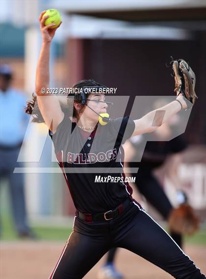 Thumbnail 3 in Heights vs Cinco Ranch (UIL Softball 6A Region 3 Area Game 2) photogallery.