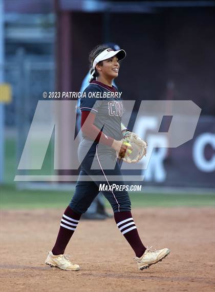 Thumbnail 1 in Heights vs Cinco Ranch (UIL Softball 6A Region 3 Area Game 2) photogallery.
