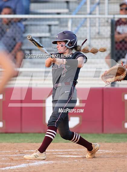 Thumbnail 3 in Heights vs Cinco Ranch (UIL Softball 6A Region 3 Area Game 2) photogallery.
